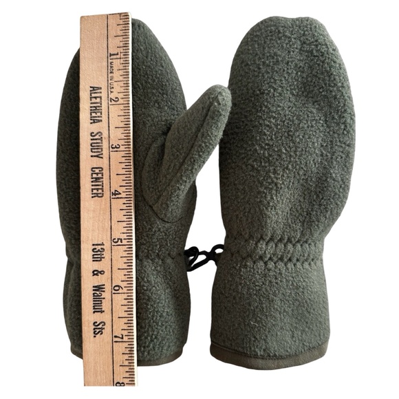 L.L. BEAN Kids Fleece 1-Finger Gloves Size KIDS XXS Green Double Layered - Picture 11 of 11